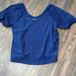 Ava & Viv Eyelet Puff Sleeve Top Women's Size 1X Cottagecore Coastal Milkmaid